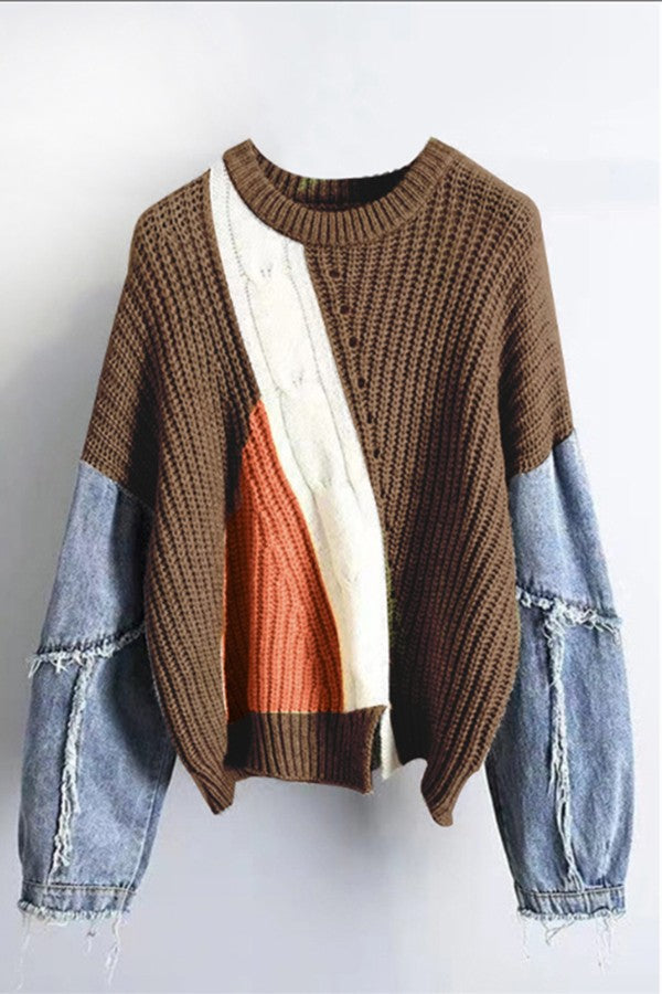 Andrea Colorblock Sweater (Brwn)