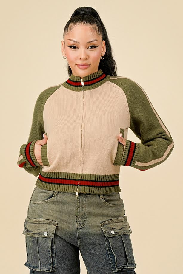 Megan Varsity Jacket (Olv)