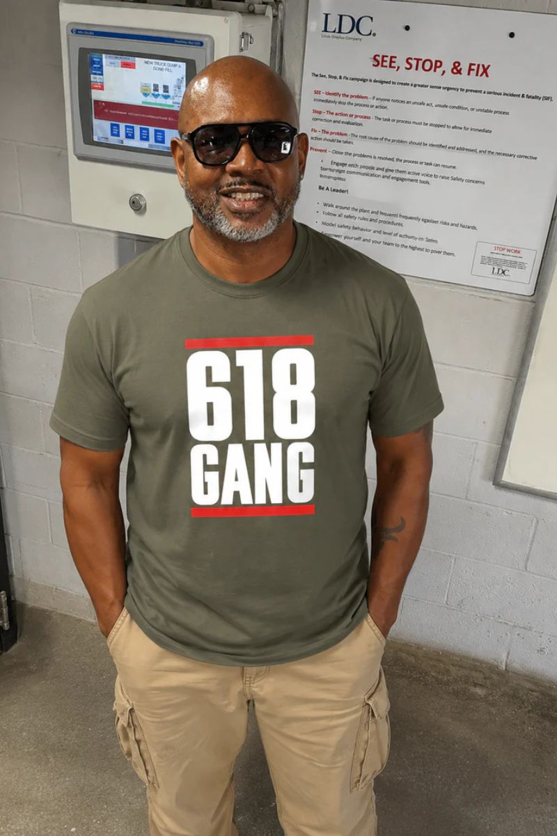 618 Gang T-shirt (olive/white)