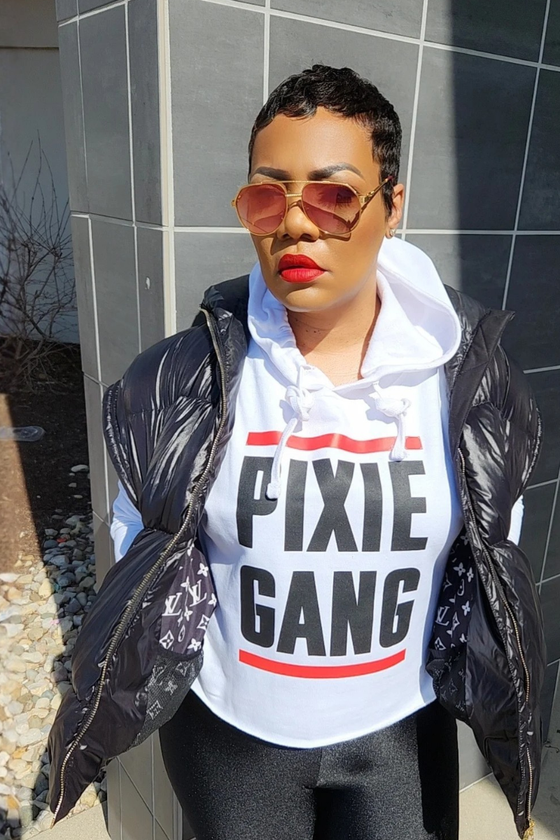 Pixie Gang Cropped Hoodie (Wht)