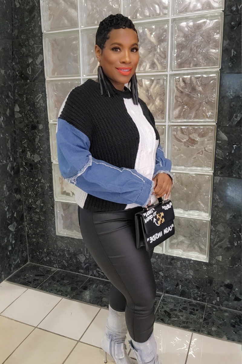 Andrea Colorblock Sweater (Blk)