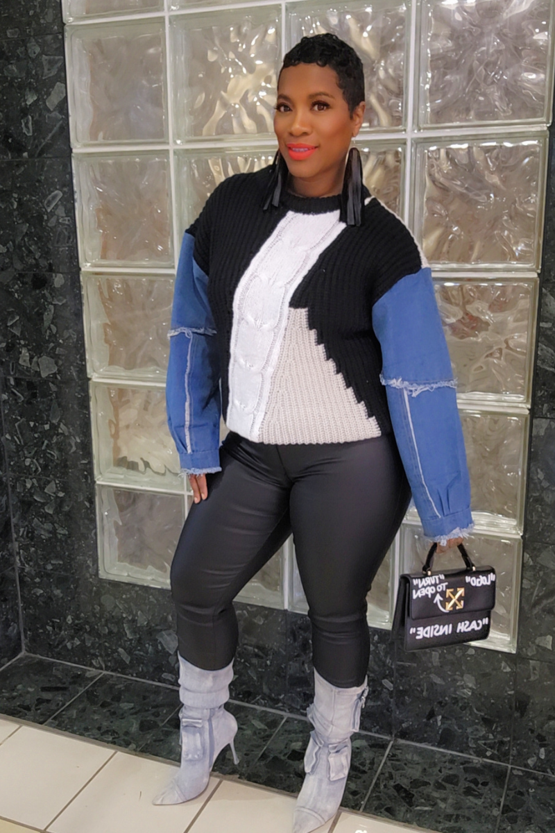 Andrea Colorblock Sweater (Blk)