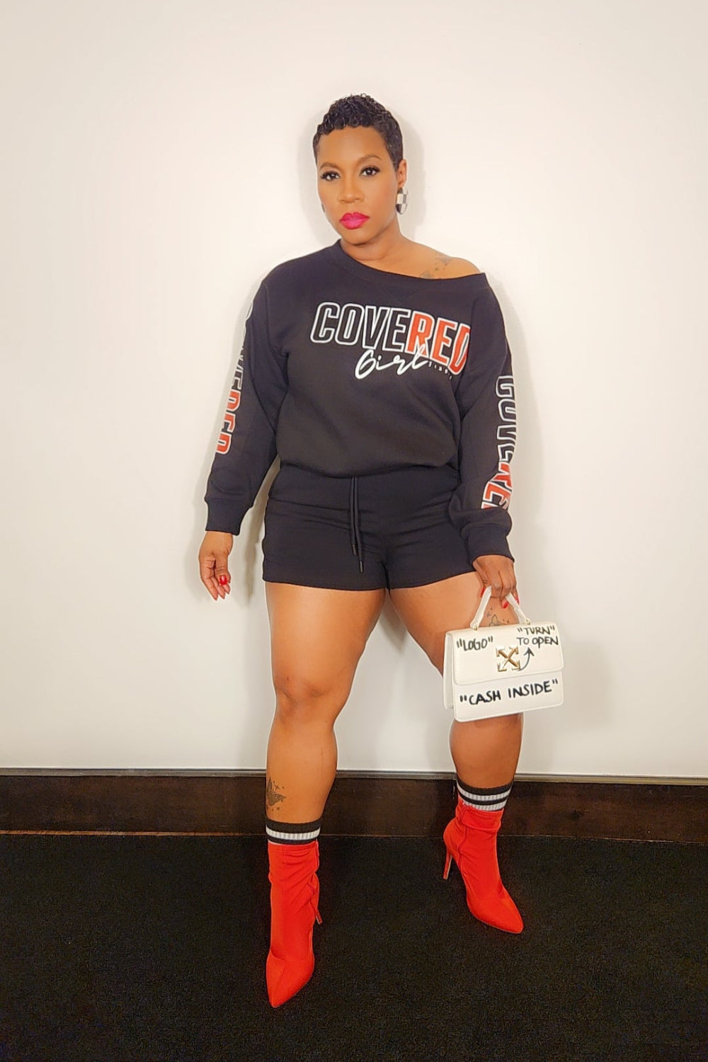 Covered Short Set (LS) Black