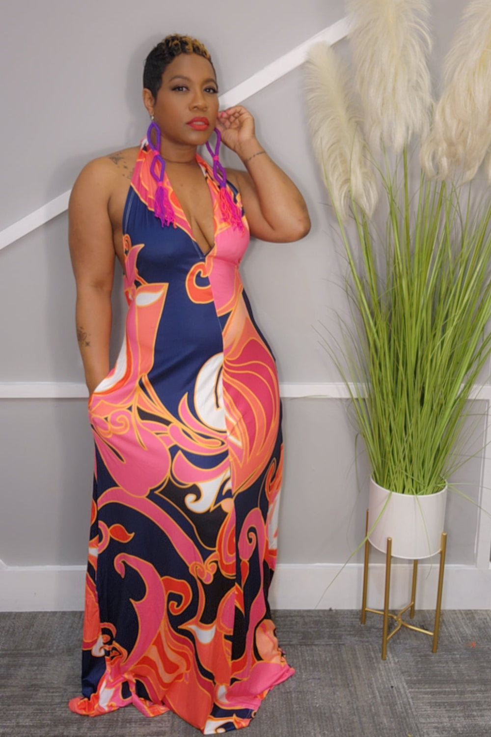 Rhiley Maxi Dress- Navy