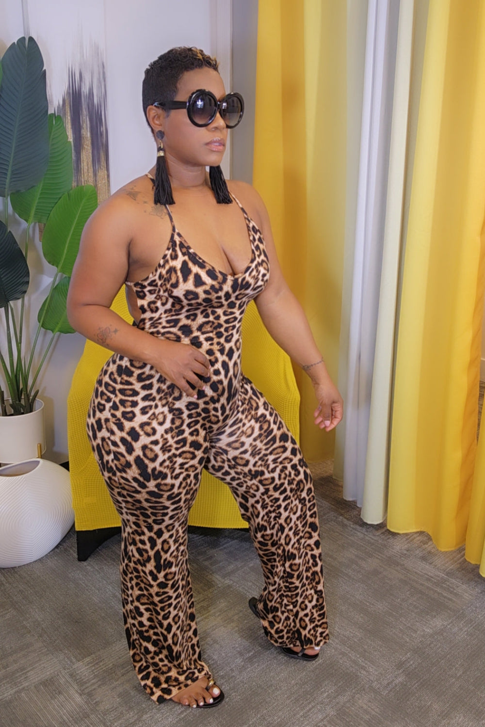 "Lindsay" Jumpsuit w/Scarf