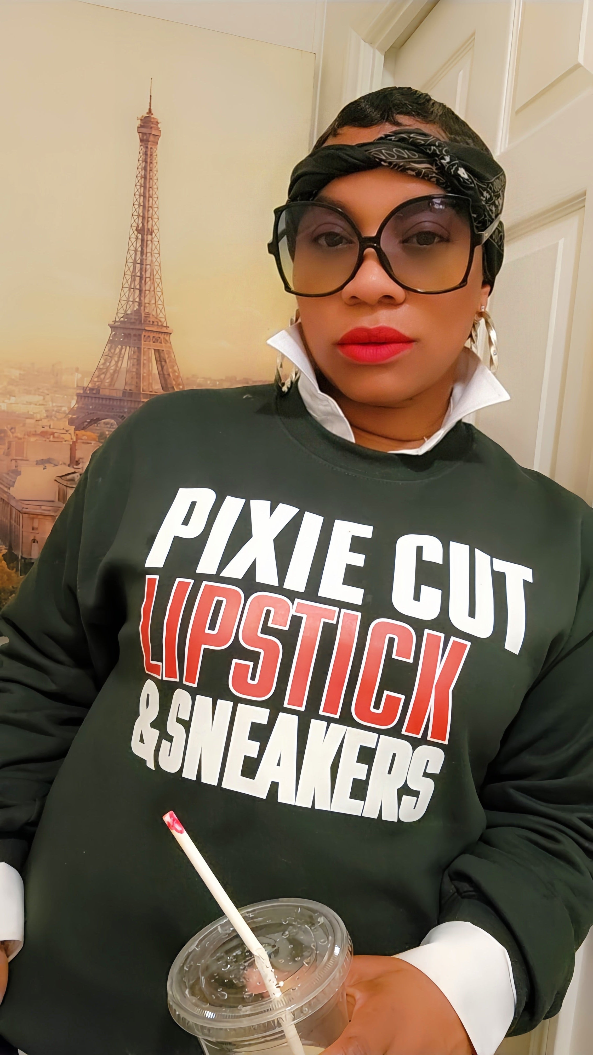 Pixie, Lipstick, & Sneakers Sweatshirt (Green)