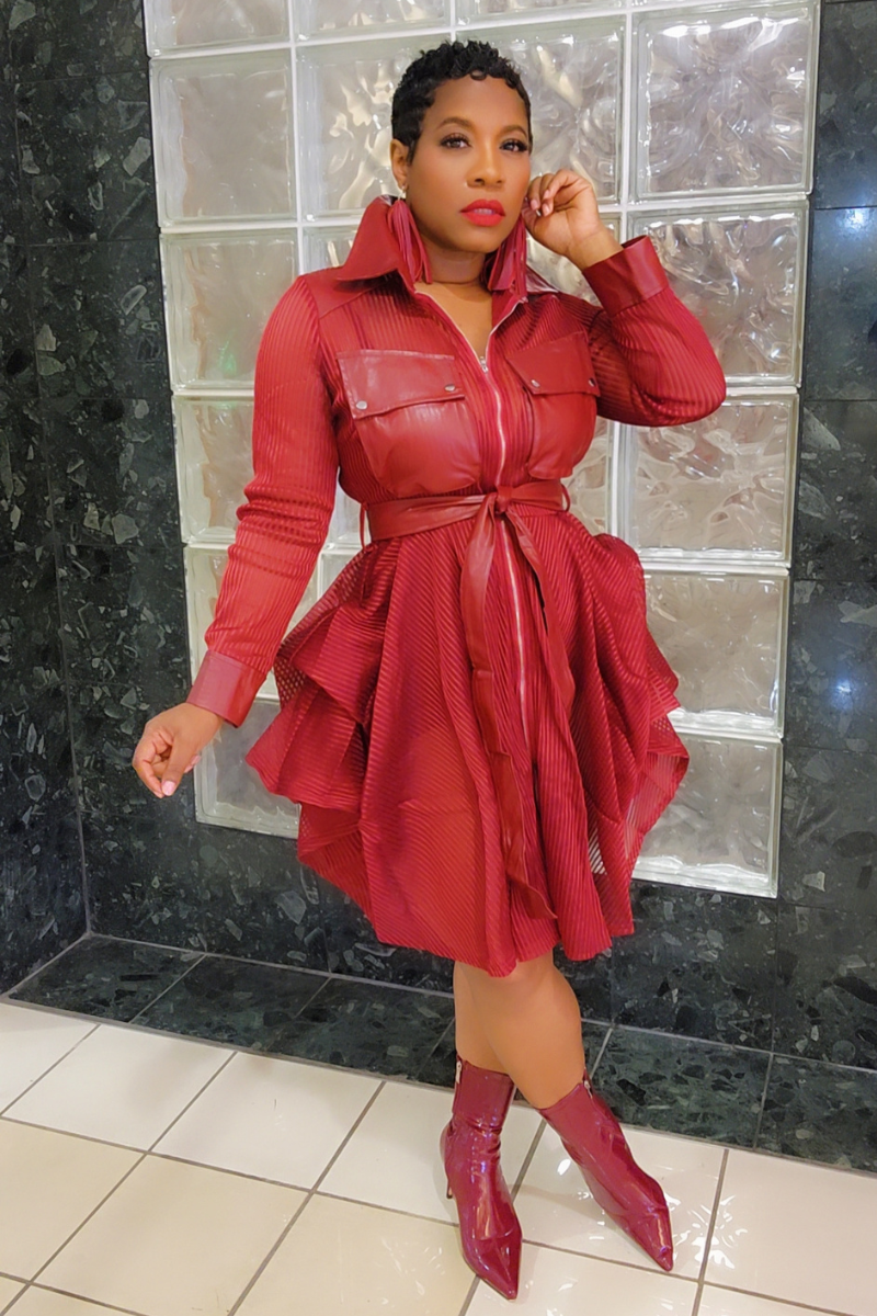 slim fit dress slacks Women's Red Long Coat Formal Dress, Elegant Double Breasted Coat for Office and Events 30 main image 1