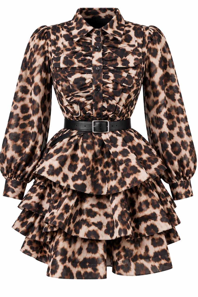 Eva Midi Dress- Leopard