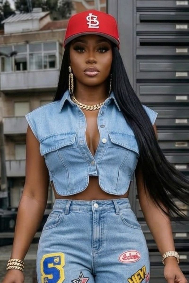 Bye Felecia Cargo Denim Top