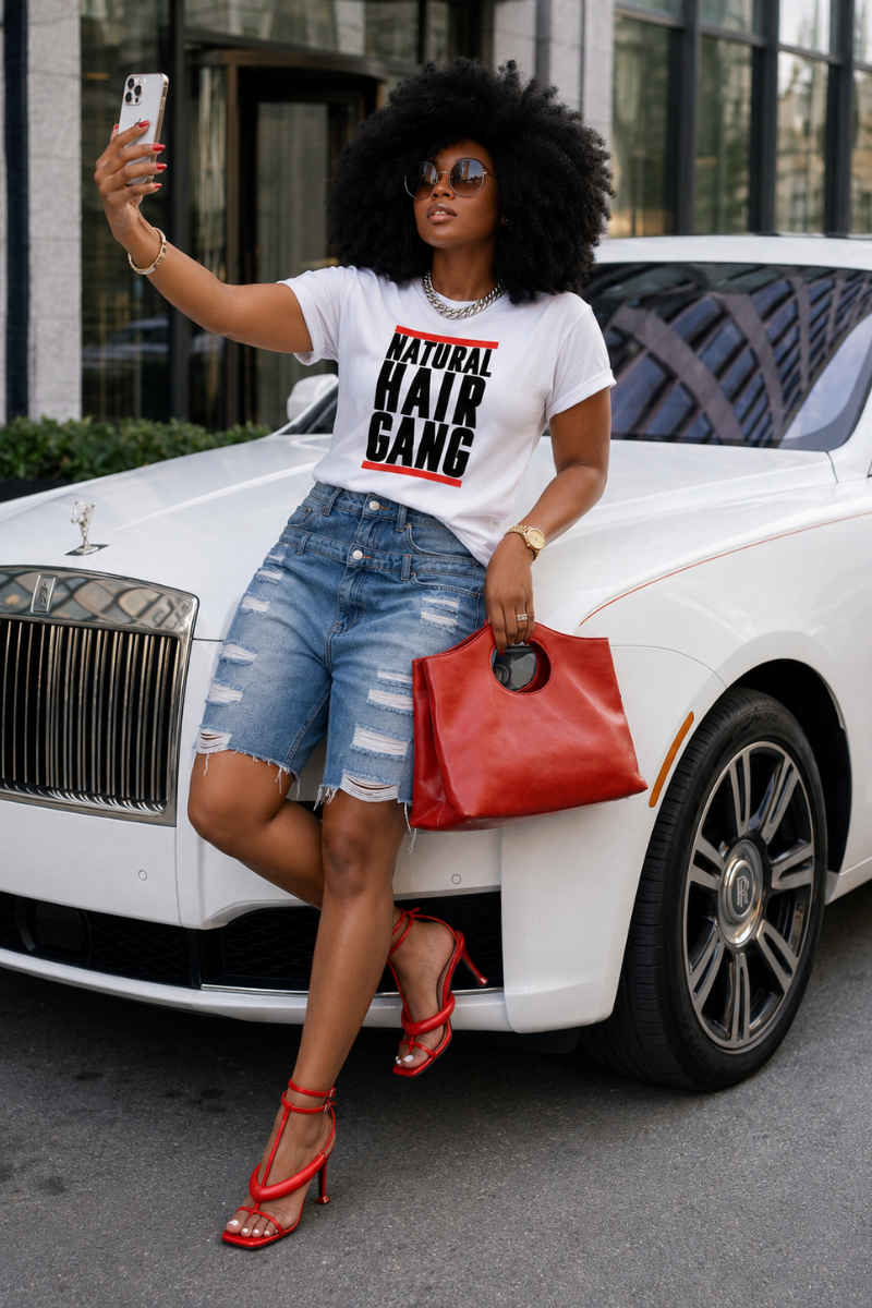 Natural Hair Gang T-shirt (Wht)