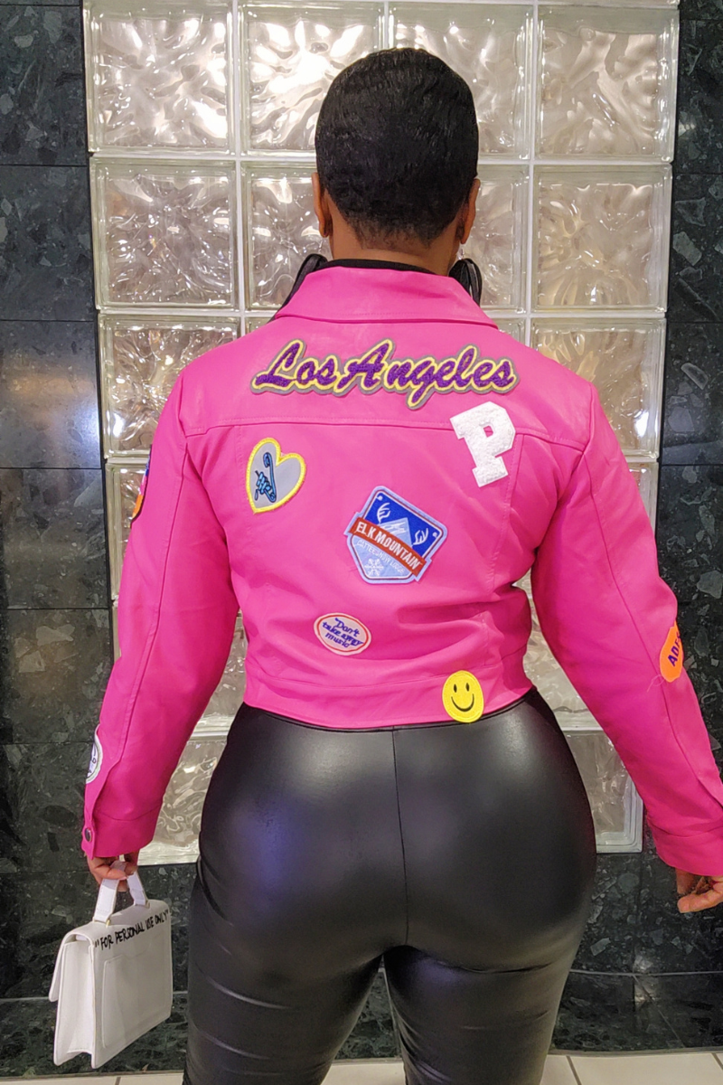 Rebel Leather Jacket (Pink)