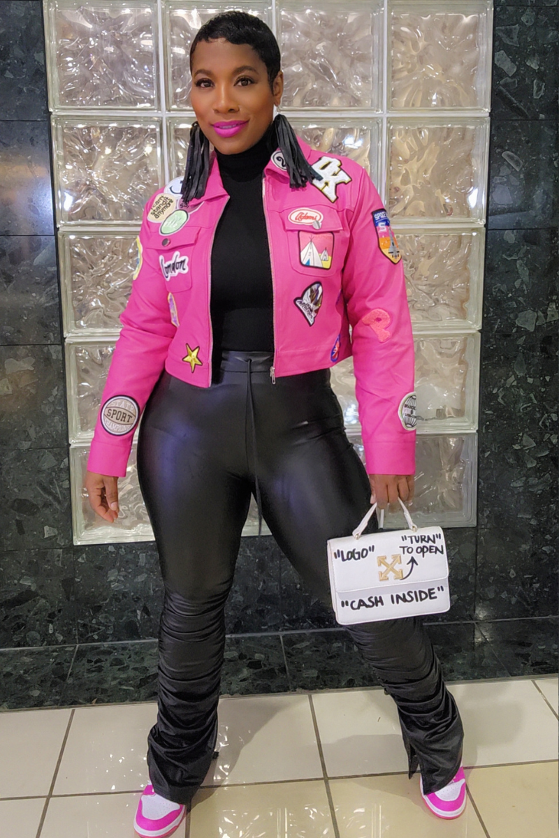 Rebel Leather Jacket (Pink)