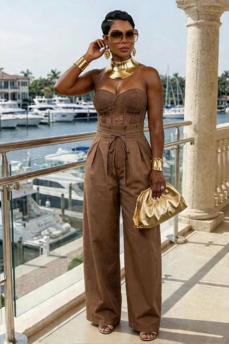 Reign Jumpsuit- Brown
