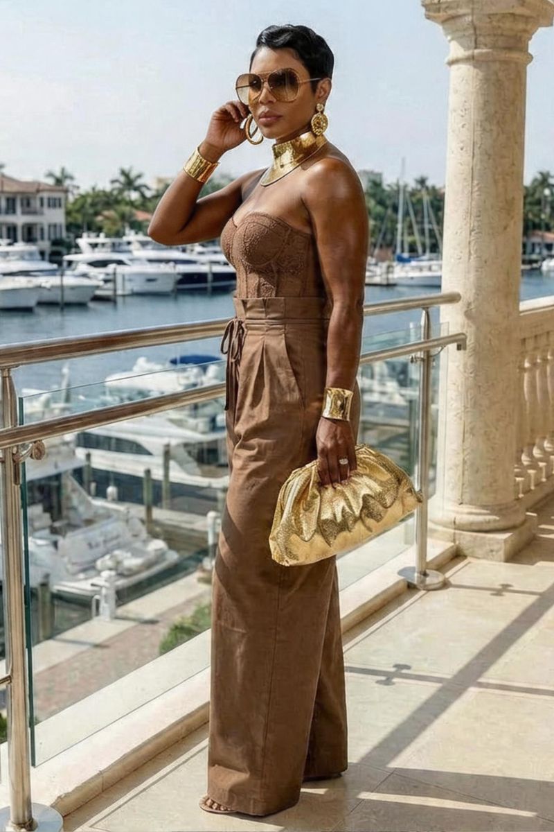 Reign Jumpsuit- Brown