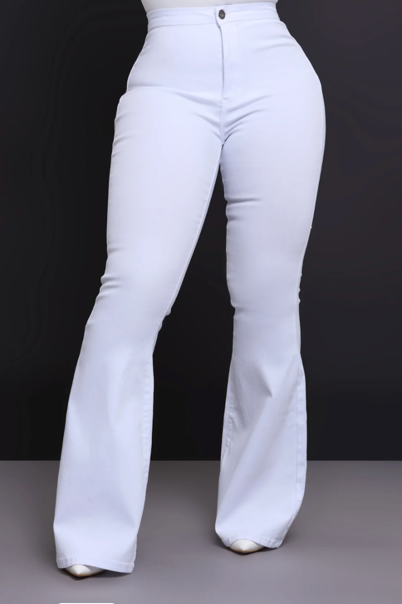 Supa Dope Bell Bottom Jeans (Wht)