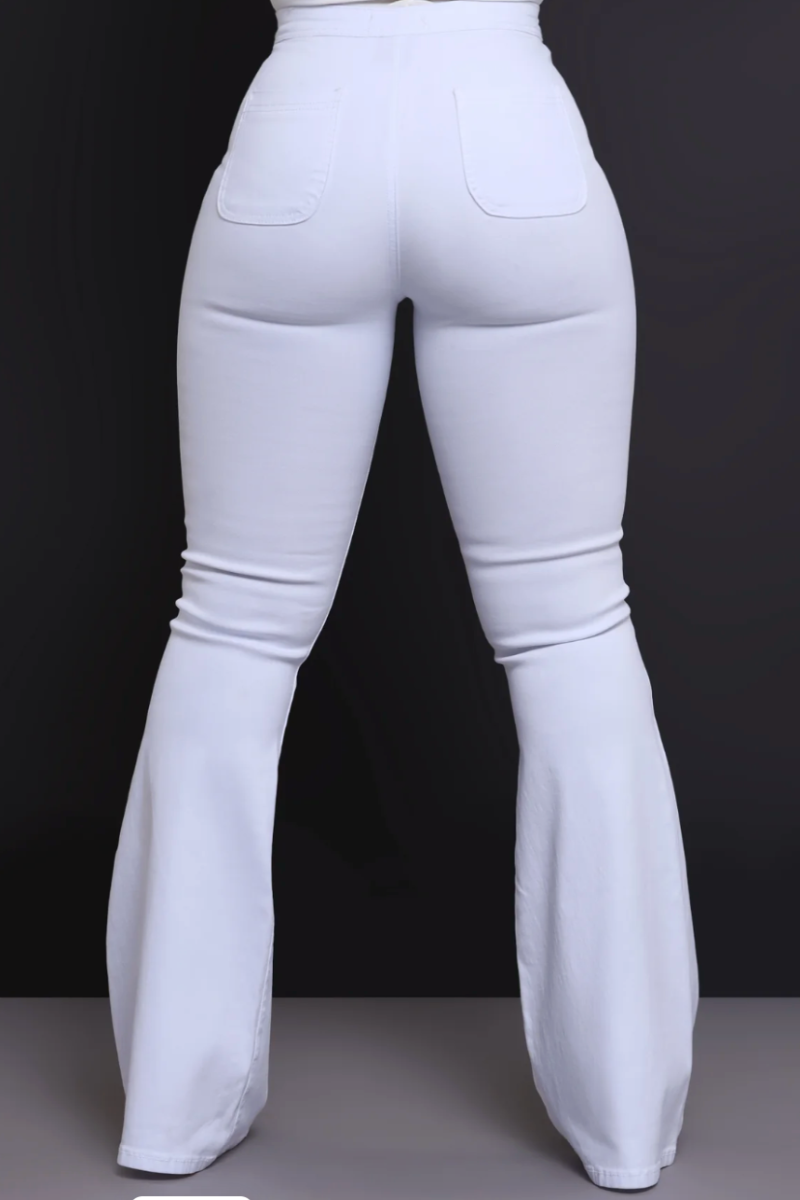 Supa Dope Bell Bottom Jeans (Wht)