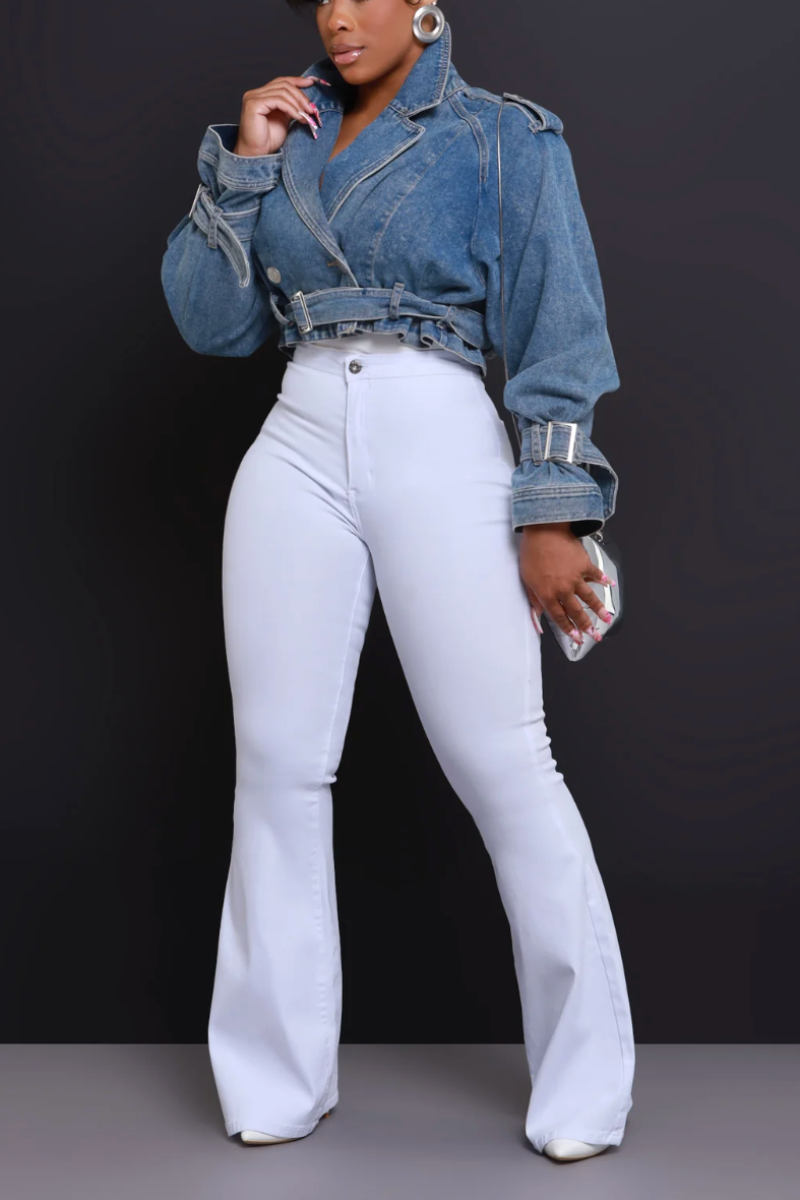 Supa Dope Bell Bottom Jeans (Wht)
