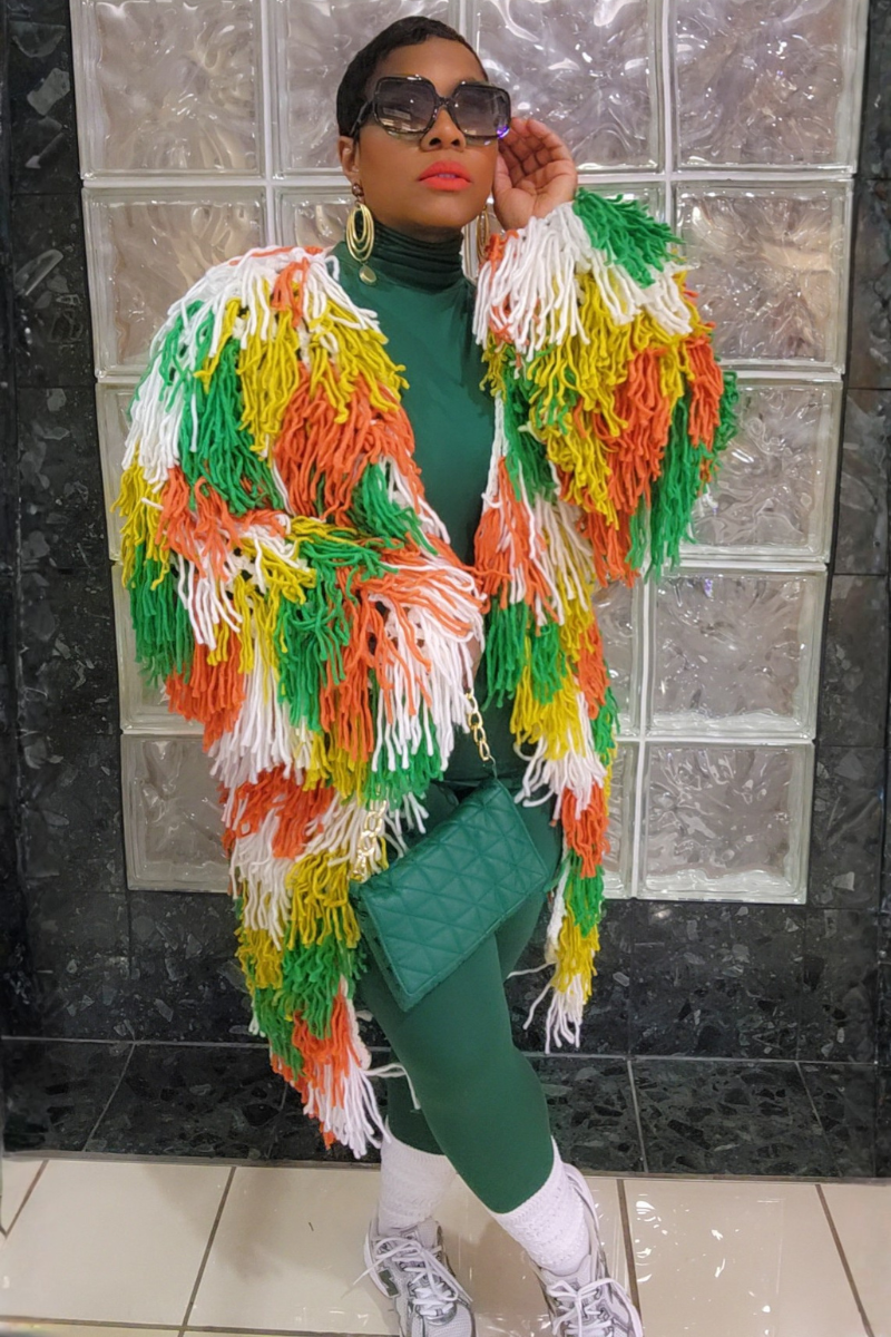 Shaggy Tassal Cardigan (Org)