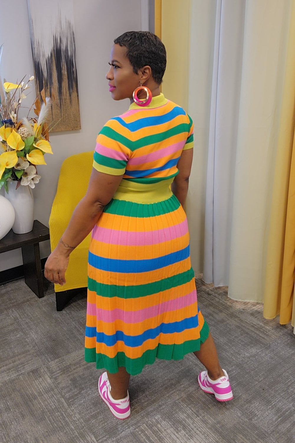 Kenni Striped Skirt Set