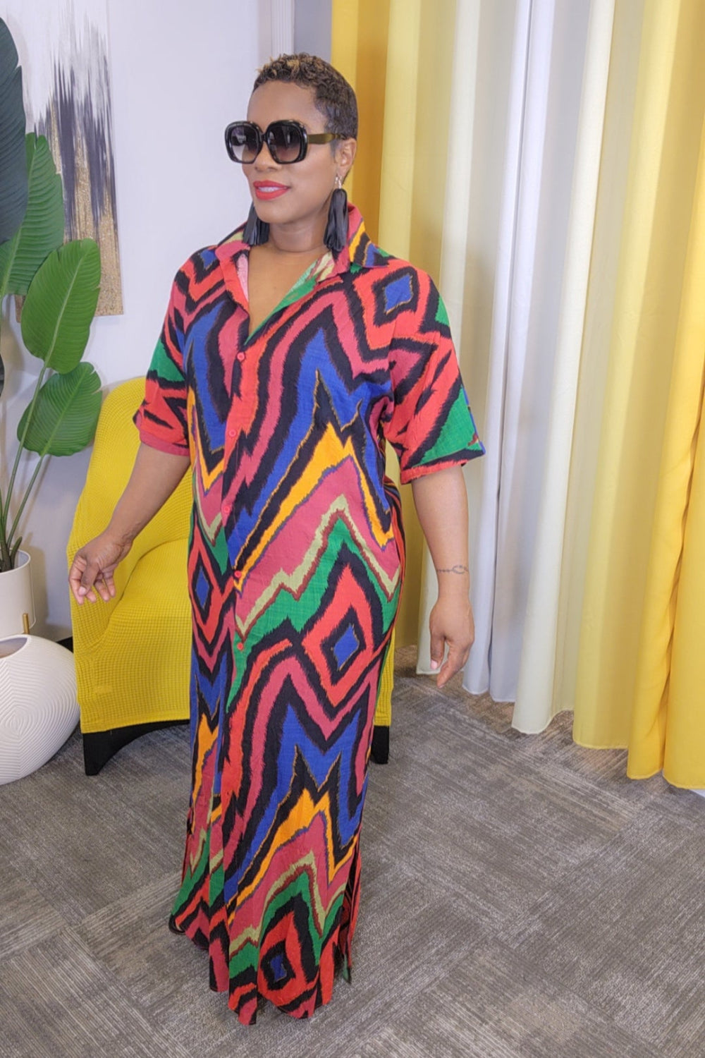 "Kendra" Maxi Shirt Dress