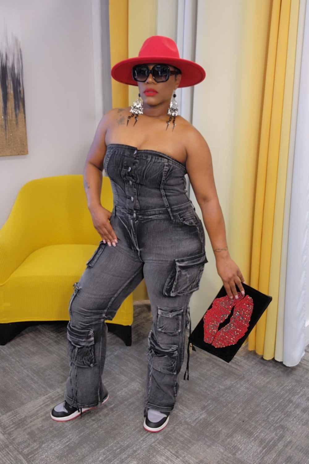 "Aliyah" Cargo Jumpsuit (blk)