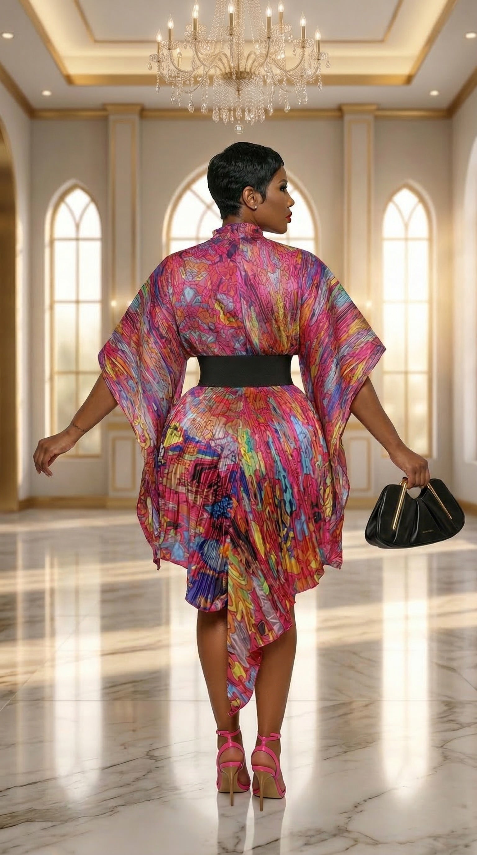 Esther Midi Dress (fuschia)