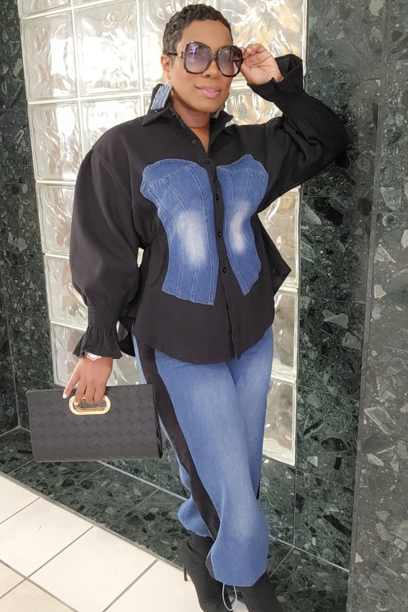 Mz. Carter Denim Set (Black)