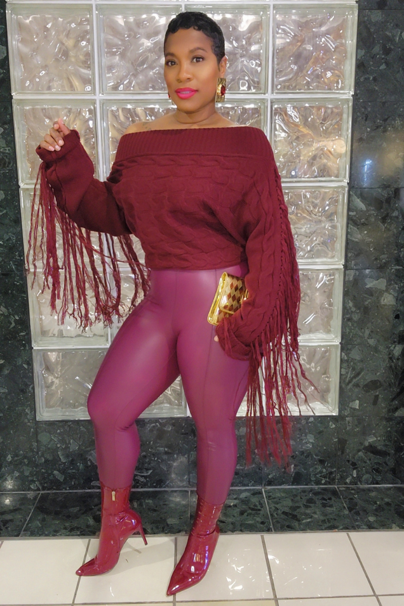 Enchanting Knit Sweater (Burg)