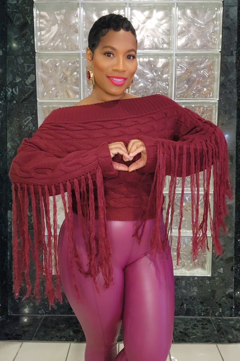 Enchanting Knit Sweater (Burg)