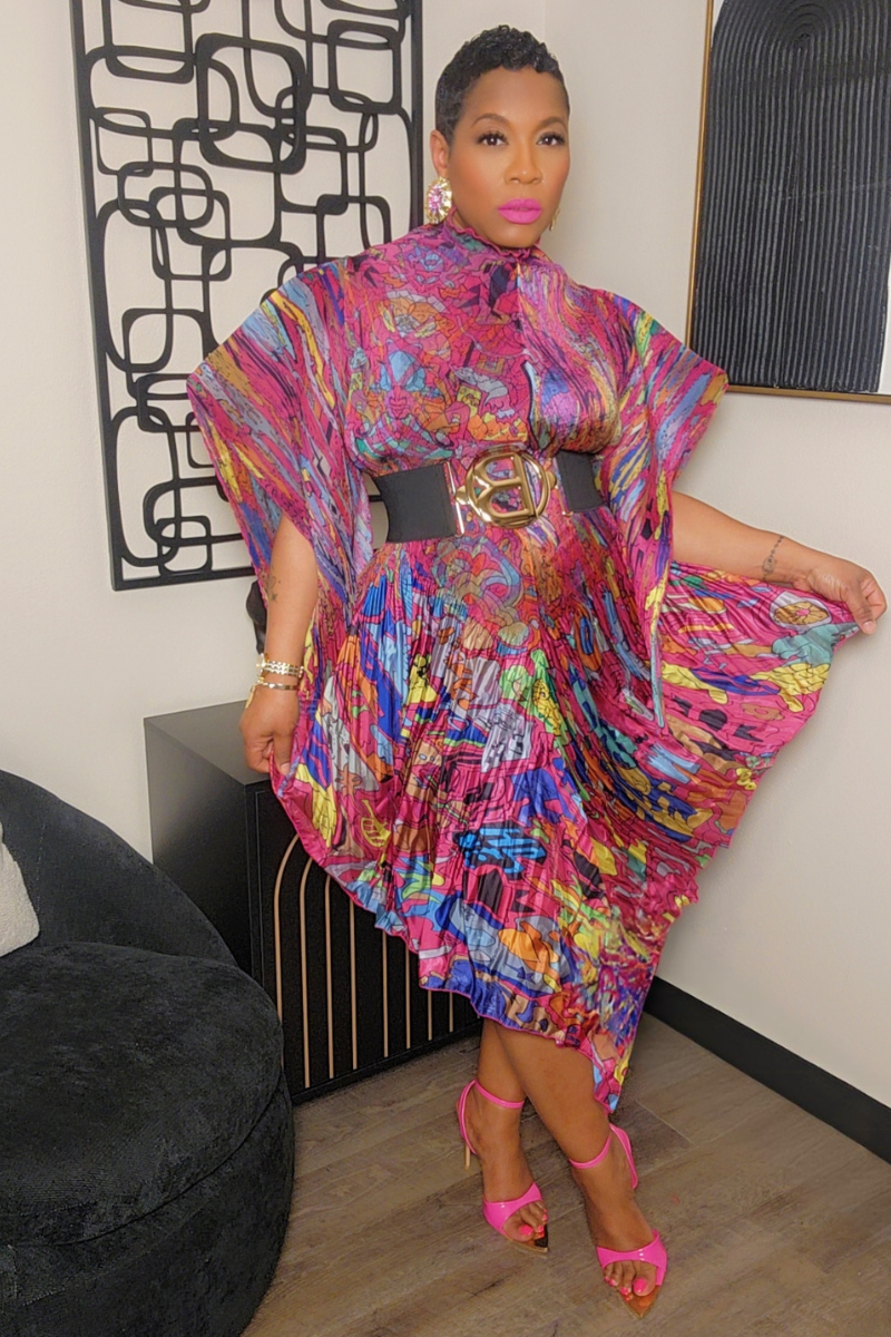 Esther Midi Dress (fuschia)