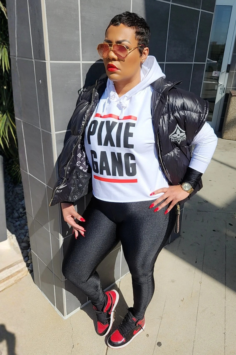 Pixie Gang Cropped Hoodie (Wht)
