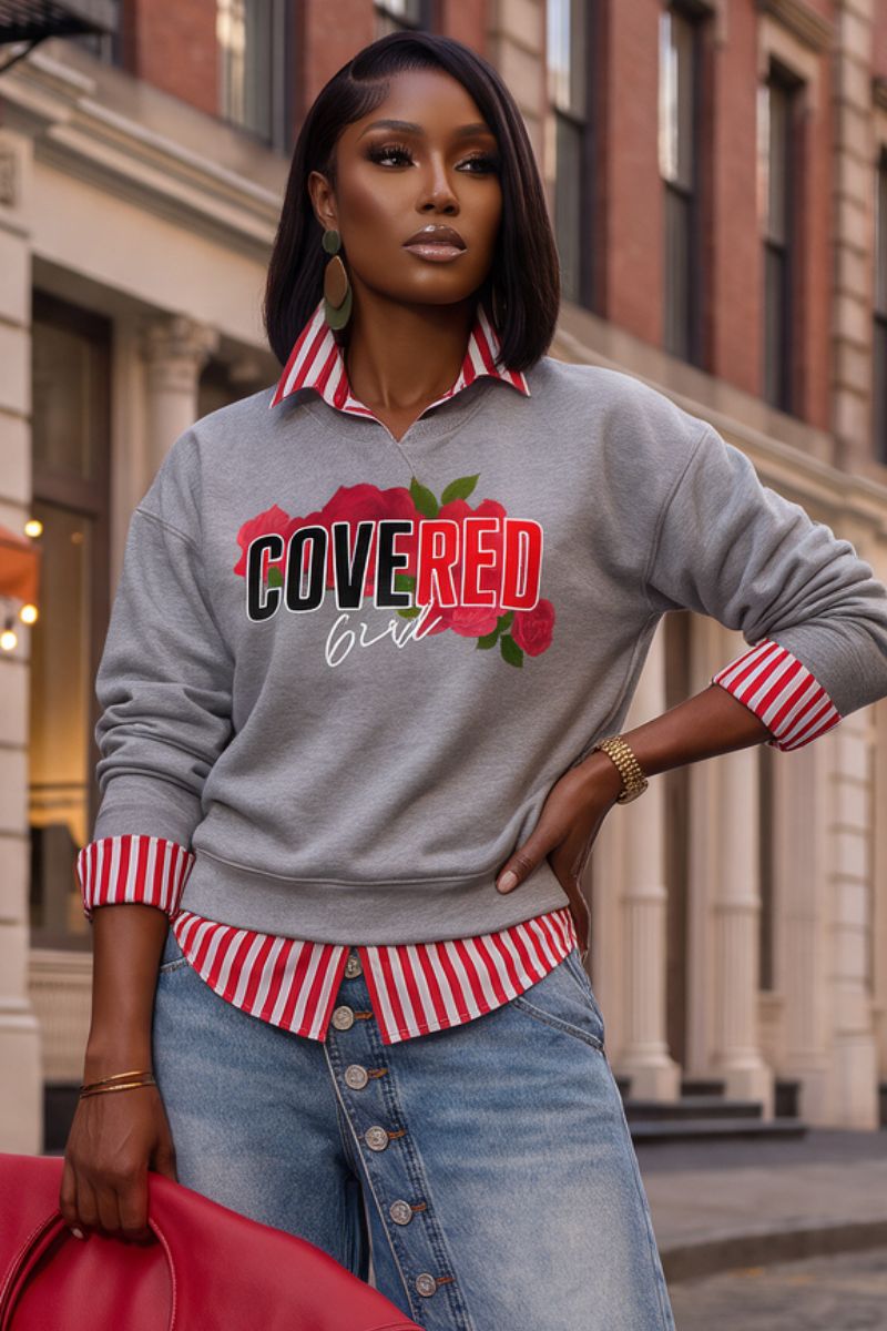 Covered Girl Floral-Grey