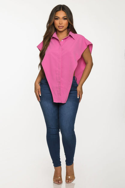 Open Sesa-V Top( Pink)