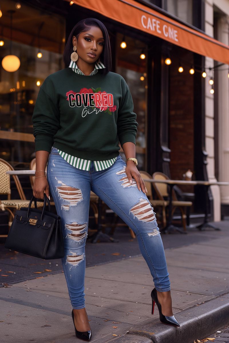 Covered Girl Floral-Green