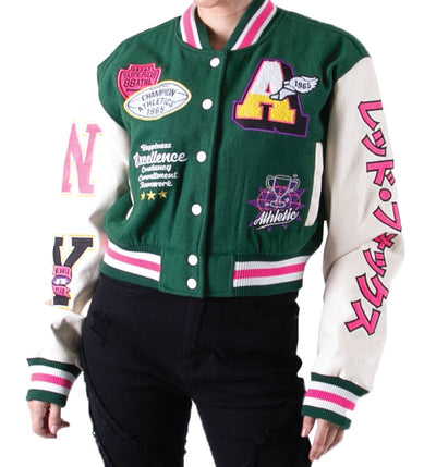 NY Girl Varsity Jacket (Pink)