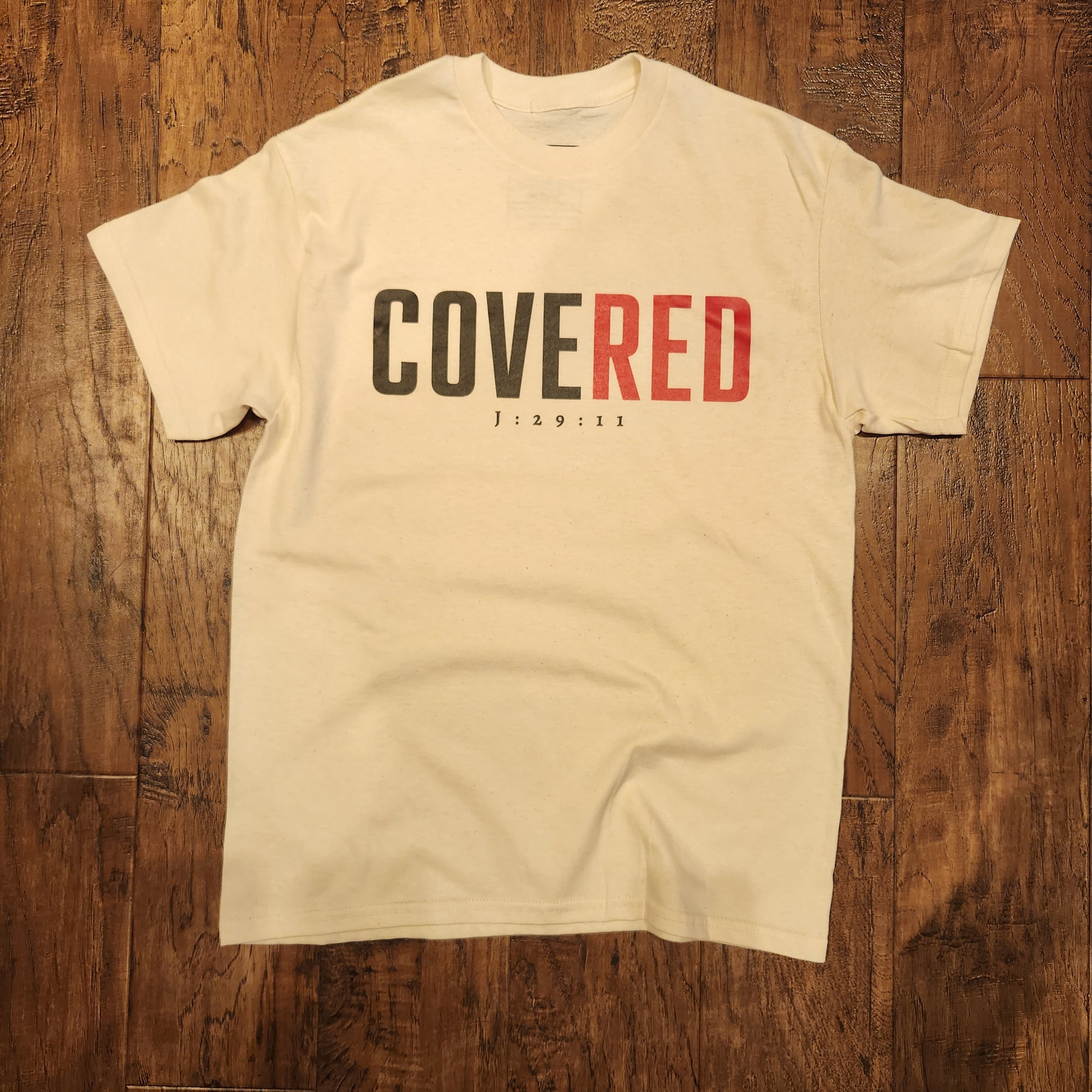 (Tan) Covered J:29:11 Statement T-shirt