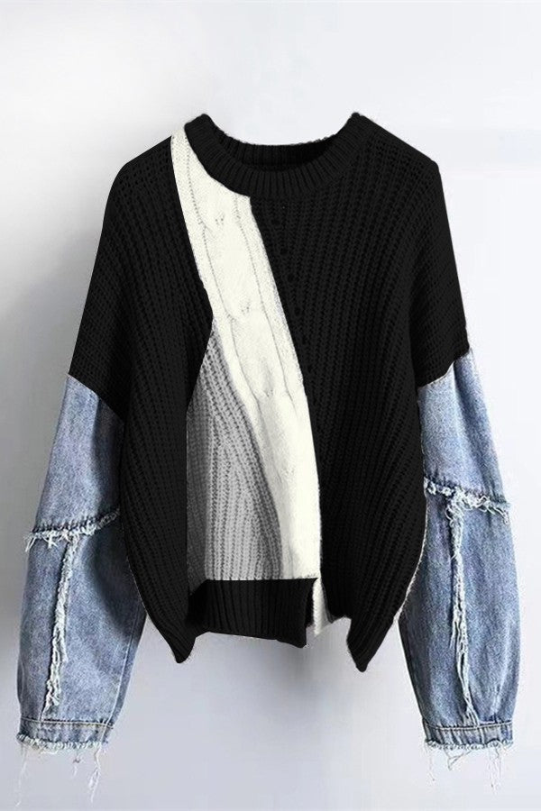Andrea Colorblock Sweater (Blk)