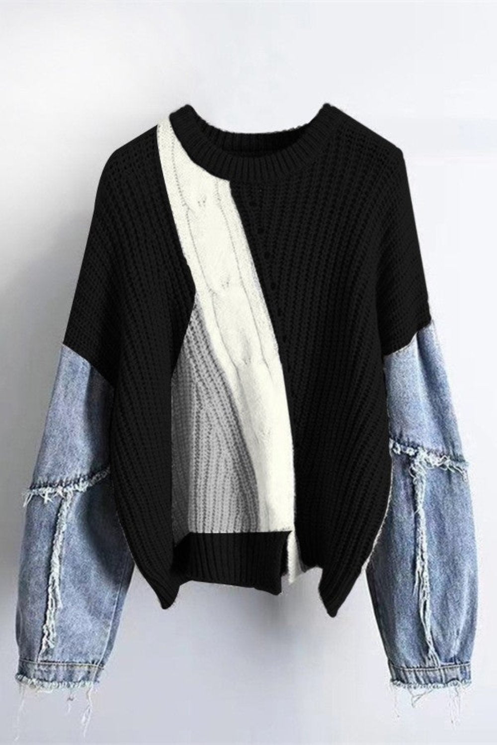 Angel Colorblock Sweater (Blk) Available For Pre-Order -Ships On or Before 11/29