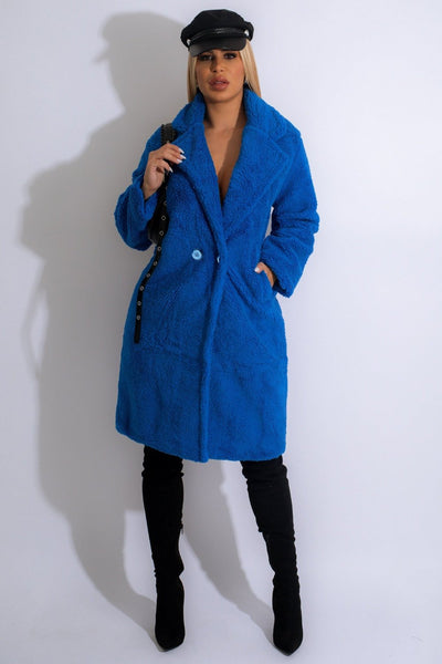 Beary Good Sherpa Coat (Blue)