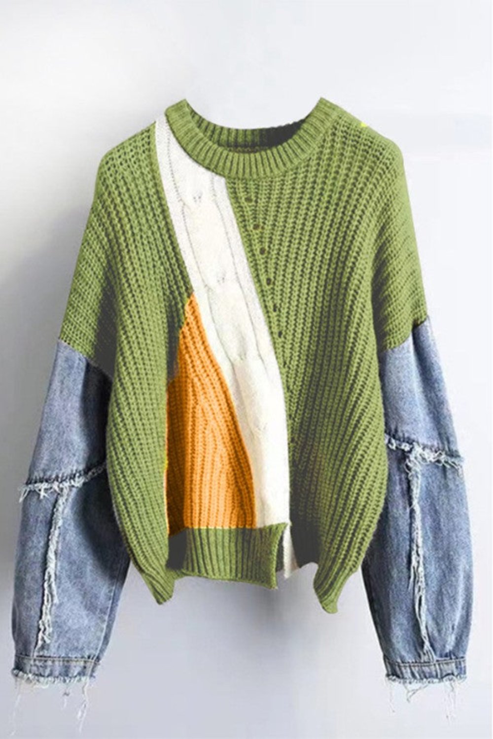 Angel Colorblock Sweater (Grn) Available For Pre-Order -Ships On or Before 11/29