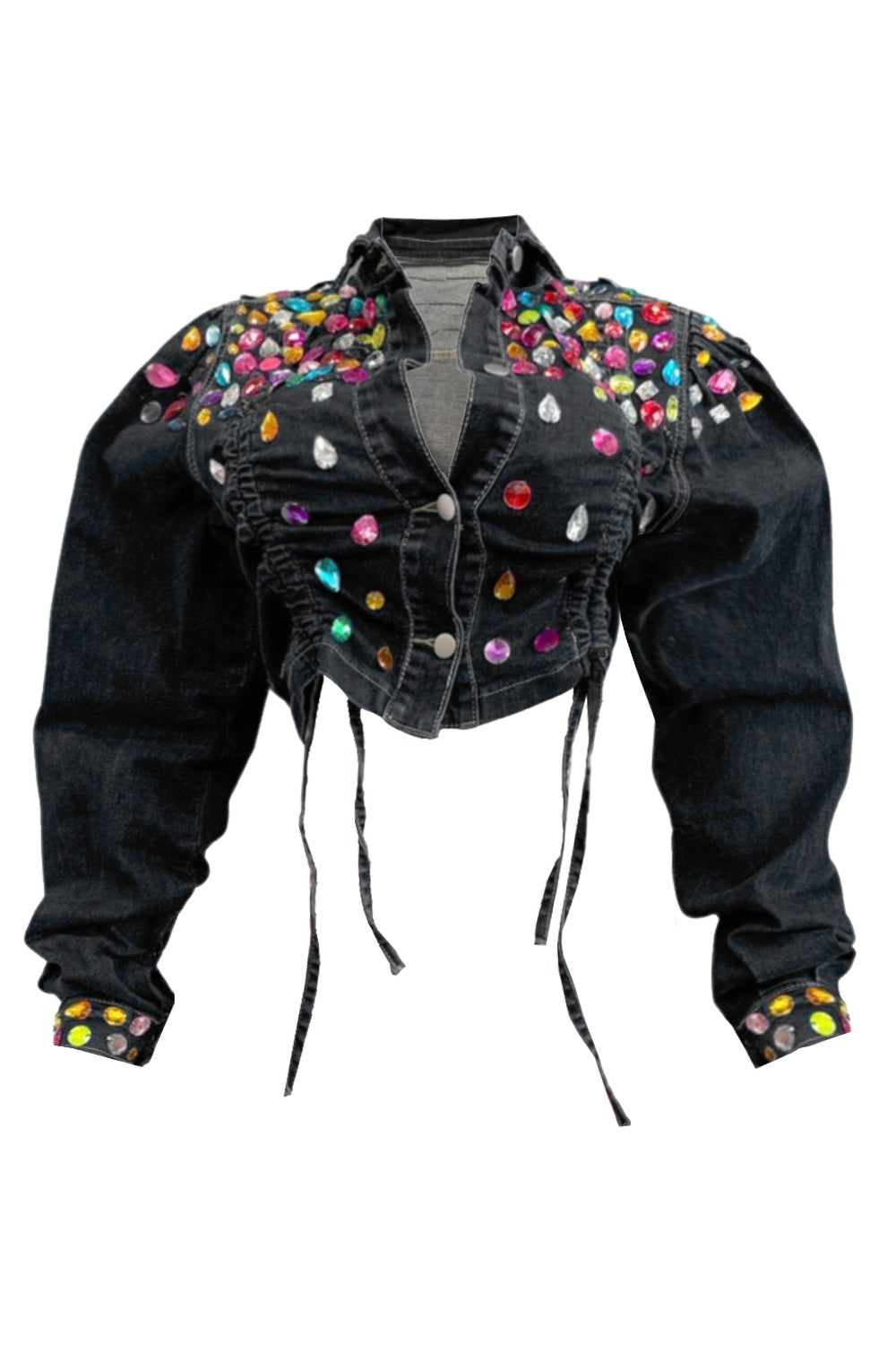 Bejeweled Denim Jacket (Blk)
