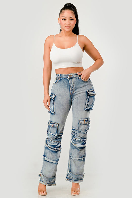 "Aliyah" Cargo Jeans (blu)