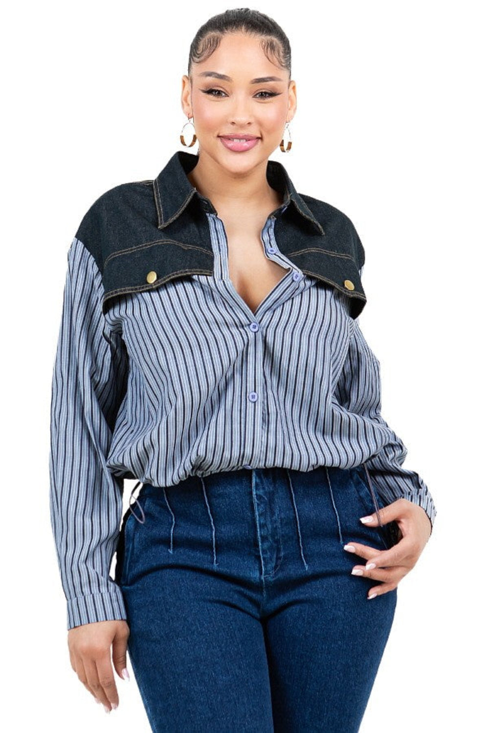 Kali Striped Contrast Top