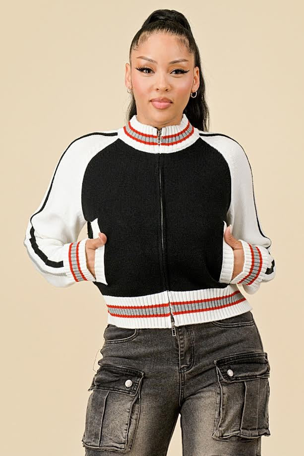 Megan Varsity Jacket (Blk)