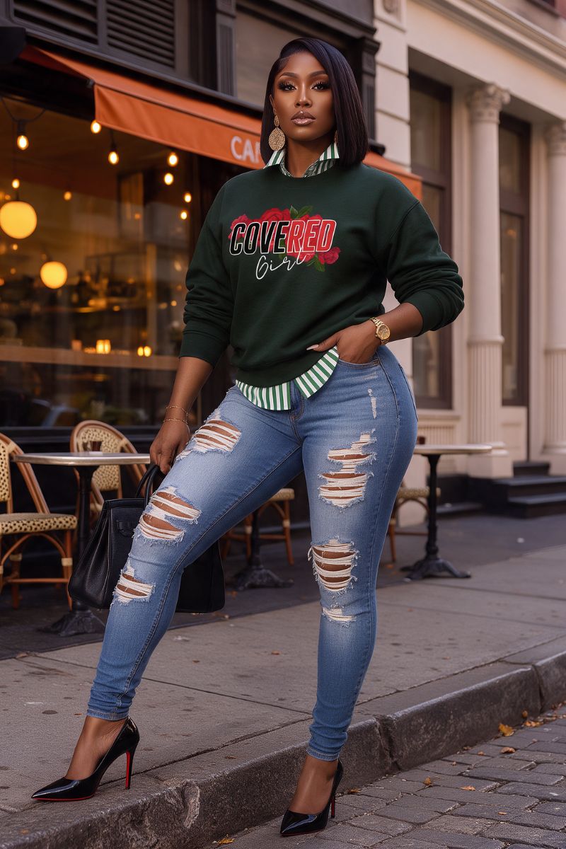 Covered Girl Floral-Green