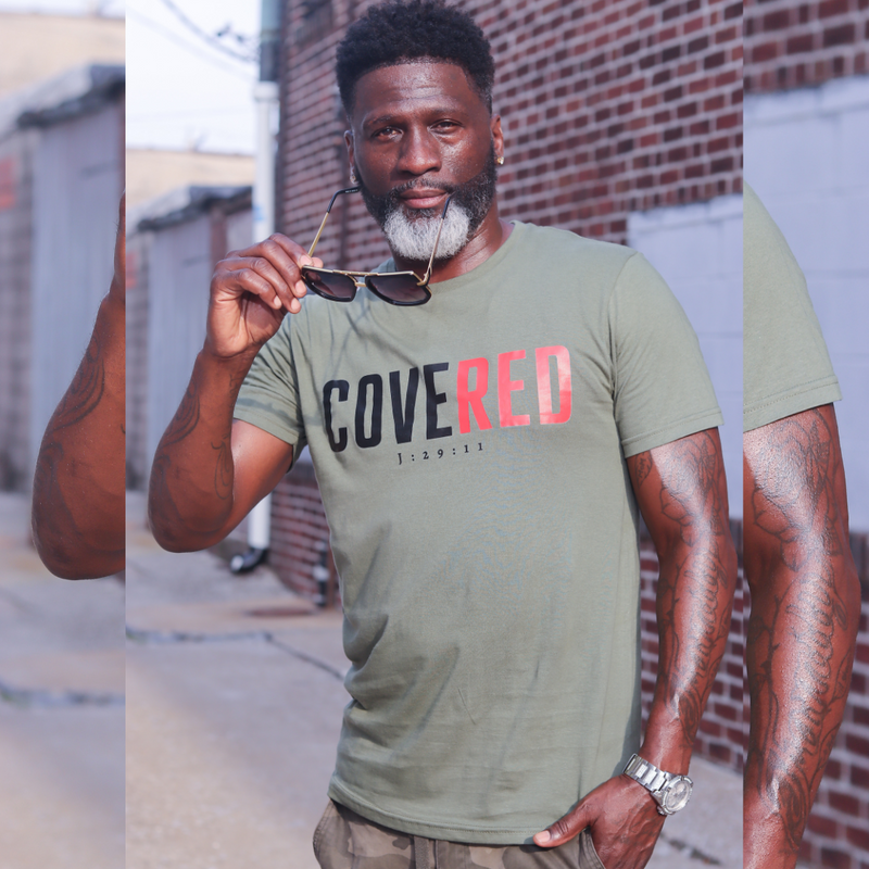 (Olive) Covered J:29:11 Statement T-shirt