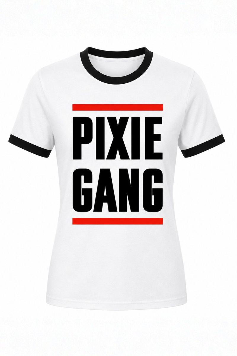Pixie Gang Ringer Tee (blk)