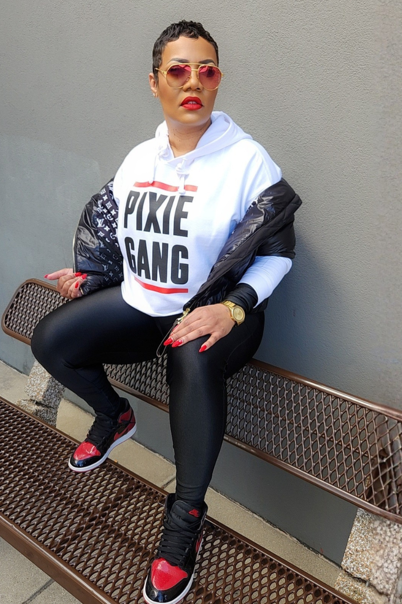 Pixie Gang Cropped Hoodie (Wht)