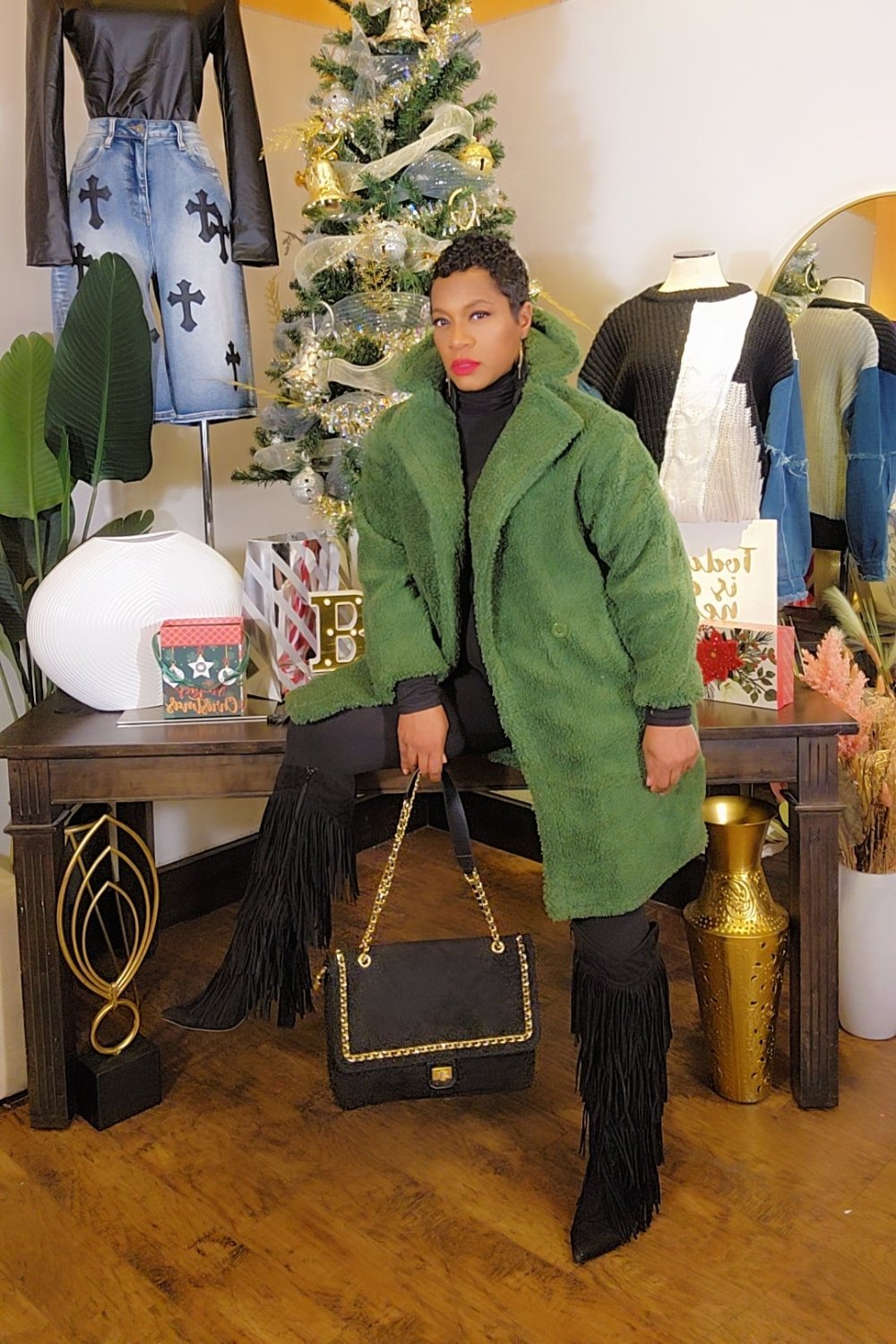 Beary Good Sherpa Coat (Green)