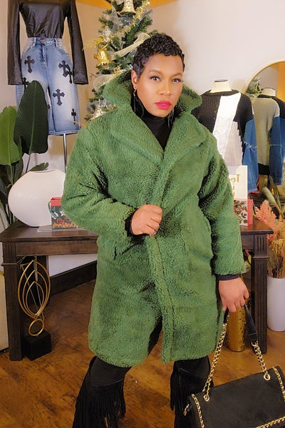 Beary Good Sherpa Coat (Green)